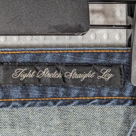 Obey Propaganda Jeans 34x32 Tight Stretch Straight Leg Blue Denim Men’s Slim Fit - Picture 4 of 6